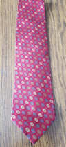 Vintage Dani Moda Maschile  Red Dots Pattern Silk Men&#39;s Necktie - £6.22 GBP