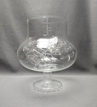 Anthropologie Candy Jar Dolce Footed Clear Hand Blown Art Glass Leaves (... - $15.84