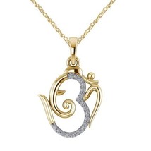 Ganesh Chaturthi Special Offer Om Ganpati Pendant Necklace Yellow Gold Plated - £83.44 GBP