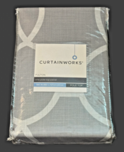 Curtainworks Fulton Pole Top Panel 50" x 95" Gray Pewter White Geometric... - $25.39