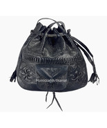 Engraved Handmade Bohemian Moroccan Leather Boho Shoulder Bag Purse Large Size - £48.58 GBP