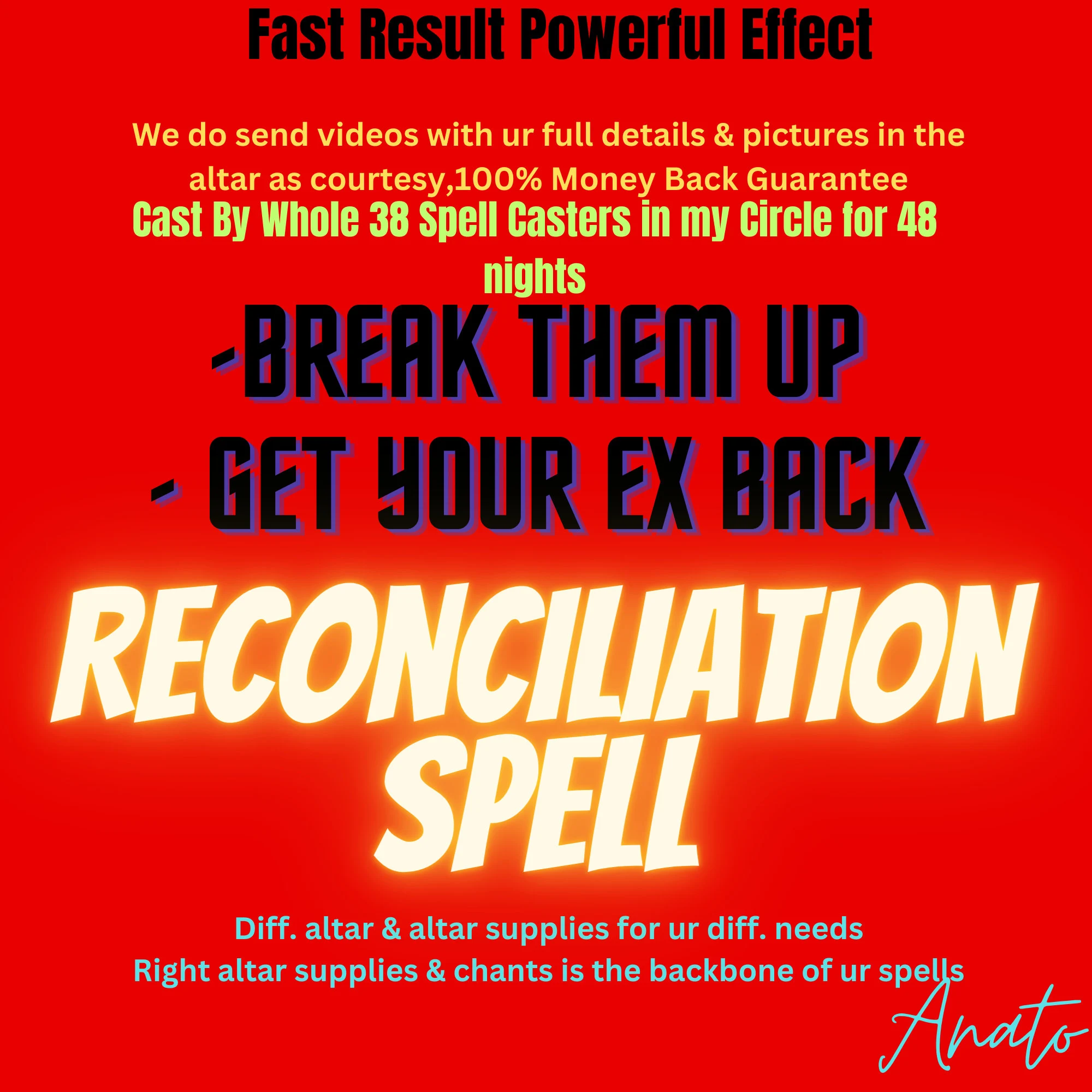 Break them Powerful Love Spell For Stubborn Target With Mind Implantation - £493.35 GBP