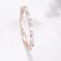 0.75CT Marquise Cut Simulated Diamond Eternity Wedding Band Ring 14K Gol... - £76.22 GBP