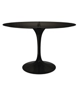 48&quot; Tulip Style Dining Table Black Round Fiberglass Top - Cast Aluminum ... - $859.99