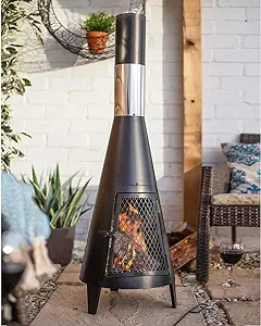 63 Inch Tall Chiminea Outdoor Fireplace For Backyard And Patio - Wood Bu... - $407.99