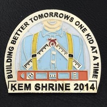 KEM Shrine 2014 Shriners Silver Tone Masonic Masons  Pin Enamel - £7.95 GBP