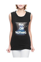 New Womens Designer True Religion Jean Black Soft Tee Shirt Top M All or Nothing - £127.35 GBP