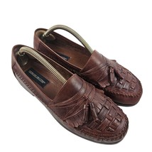 Giorgio Brutini Mens Shoes Size 10W Brown Soft Leather Weave Loafers Tassel - £27.25 GBP