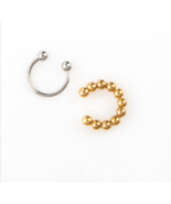 Plunder Earrings Justyn PE725 Set of 2 gold ball &amp; silver ear cuffs. Sta... - £7.85 GBP