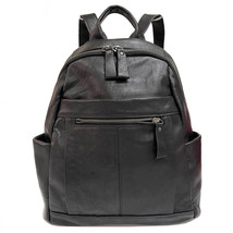 Full Leather Backpack Black Cowhide All-Match Soft Leather Women&#39;s Backpack Wome - £64.00 GBP