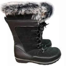 Universal Thread Women&#39;s Ruthie Black Suede Leather Winter Snow Winter B... - £23.41 GBP