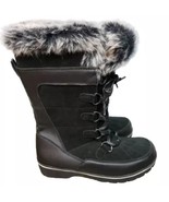 Universal Thread Women&#39;s Ruthie Black Suede Leather Winter Snow Winter B... - £23.49 GBP