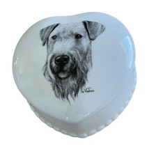 Airedale Terrier Heart Shaped Trinket Dish by Valdimir - £19.43 GBP