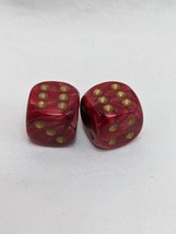 (2) Scarab 16mm W/Pips Burgundy / Gold D6 Dice - $21.77