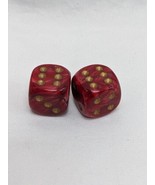 (2) Scarab 16mm W/Pips Burgundy / Gold D6 Dice - £17.04 GBP