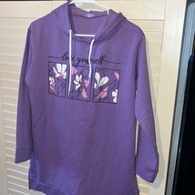 Dogan Dag XL Purple, floral sweatshirt, love yourself” - $17.64