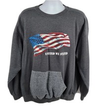 Vintage USA Flag United We Stand Pocket Sweatshirt Size XL Gray CSA VF I... - $29.65