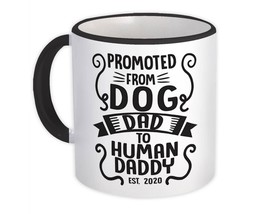 Promoted From Dog Dad : Gift Mug Announcement Fathers Day Pregnancy - £12.47 GBP+