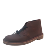 Clarks Mens Leather Chukka boots Bushacre 2 Lace Up Shoes Aubergine 7.5M - $111.58