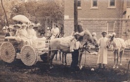 Horse Drawn Carriage Parade Float Early 1900&#39;s RPPC Real Photo Postcard E20 - $16.82