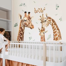 Giraffe Family Wall Decals Safari Animal Wall Stickers Nursery Kids Room Wall De - £20.39 GBP
