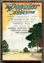 Popular Pulp Magazine August 20 1920- Empire of the Sage VG+ - $63.05