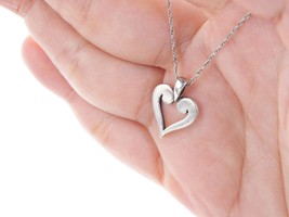 Retired James Avery Sterling Swirl and Scroll Heart pendant and necklace - £106.83 GBP