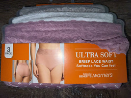 Warner&#39;s ~ Women&#39;s Brief Underwear Panties Polyester Blend 3-Pair (D) ~ M/6 - $22.02