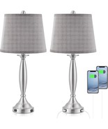Seealle Modern USB Table Lamp Set of 2 27.9&quot; Gray - £36.88 GBP