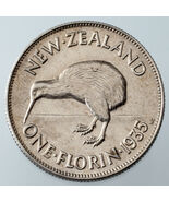1935 New Zealand Florin AU Details (Scratched) KM #4 - $109.07