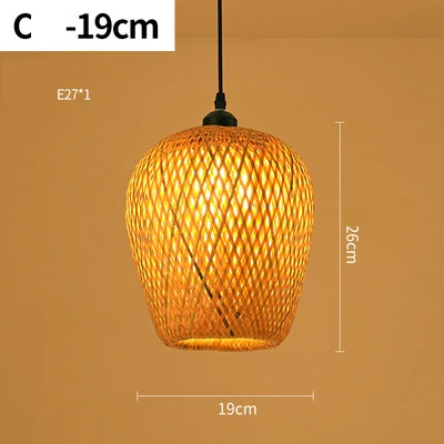 Bamboo Rattan Light Suspension Lamparas Techo Bamboo Straw Chandelier Light Home - £189.54 GBP