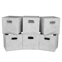 13 Inch Storage Cubes Bins Grey White Fabic Storage Cubes Inserts Foldable Cloth - £66.43 GBP