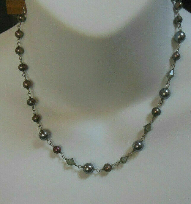 Lia Sophia Silver/Burgundy Bead Chain Necklace - $17.82