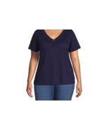 RealSize Women's Plus Lace V-Neck Tee with Short Sleeves - $16.64 CAD