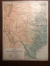 Vintage Color Texas / South Central States Print Plate 6.5&quot; X 8.5&quot; Unframed - £11.39 GBP