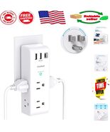 Certified 9-in-1 Surge Protector - 1800J Power Adapter with USB Charging - $315.55 MXN