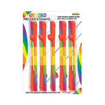 Rainbow Pecker Straws 10Pk - £7.97 GBP