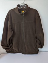 Bass Pro Shop Fleece Jacket Mens Size Large Brown Full Zip High Collar P... - £22.40 GBP