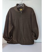 Bass Pro Shop Fleece Jacket Mens Size Large Brown Full Zip High Collar P... - £22.65 GBP