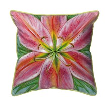 Betsy Drake Pink Lily Large Indoor Outdoor Pillow  18x18 - £37.59 GBP