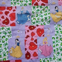 Handmade Quilt Disney Princess Belle Cinderella Aurora Snow White Kiss F... - £62.30 GBP