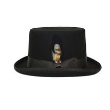 Bruno Capelo Formal Top Hat Australian Wool 5 Inch High Crown Top100 Black image 3
