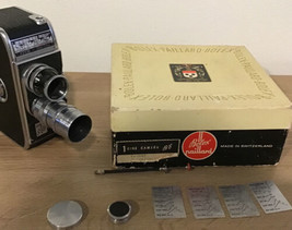 Vtg  Pailard Bolex B 8 Movie Camera 2 Lenses Film Pressure Plate Take Up... - $224.42