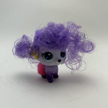 Hasbro Littlest Pet Shop #3-88 Bebe La Poodle Dog Purple Tinsel Hair Bow LPS - £7.31 GBP