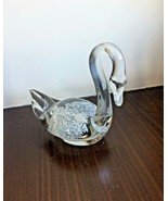 Swan Vintage Clear Glass Figurine, Vintage hand blown glass Swan  70s - £19.61 GBP