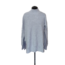 Abound Sweater Grey Heather Women Size Medium Mock Neck Side Split - $21.79