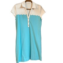 Lilly Pulitzer Womens Scalloped Polo Dress Large Cotton/Spandex White &amp; ... - $65.71 CAD