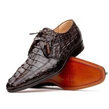 Cancun Genuine Hornback Caiman Crocodile dress Shoes Brown image 2