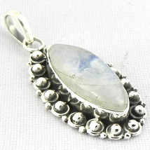 925 Sterling Silver Rainbow Moonstone Gems Handmade Pendant Necklace PSV-1757 - £23.01 GBP+
