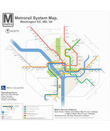 Washington D.C. DC Metro System Subway Diagram Transit Map Train Rail 24... - $30.99